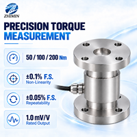 Sensor Torsi Reaksi Statis Flens 50/100/200 Nm ±0,1% F.S. IP66/IP67 untuk Meja Uji Motor, Katup, dan Kunci Pas