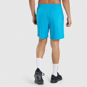 Pantalones cortos de gimnasio para hombre personalizados al por mayor 100% algodón patrón sólido decoración logotipo pantalones cortos de gimnasio antiarrugas OEM - Product Image 3