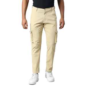 Pantalon cargo ample de grande taille à la mode avec plusieurs poches pour hommes, de couleur unie, pantalon de survêtement personnalisé pour hommes - Product Image 1