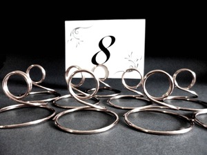 Porte-cartes en argent brillant Accessoire de bureau accrocheur pour bureau Cartes de lieu de mariage ou style d'événement - Product Image 5