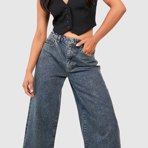 Jeans de Mezclilla para Mujer, OEM, al por Mayor, Logotipo Personalizado, Diseño Personalizado de Fábrica, Color Gris Único - Product Image 6