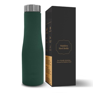 Botella de agua moderna de acero inoxidable puro de color negro disponible Recipiente de bebida de alto estándar Uso multiusos disponible para la venta - Product Image 4