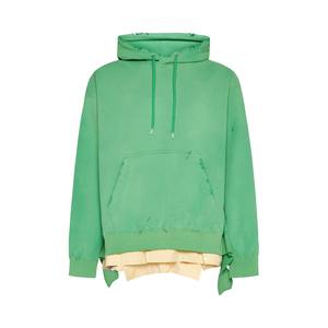 Pull à capuche vintage pour hommes, sweat à capuche vieilli en tissu polaire vierge personnalisé - Product Image 2