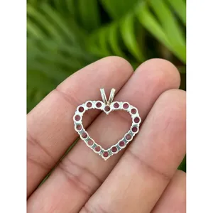 925 Silver Gold Plated Trendy Heart Necklace with Pink Tourmaline Diamond Pearl Cute Alloy & <b>Copper</b> Link <b>Chain</b> for Parties Gifts - Product Image 4