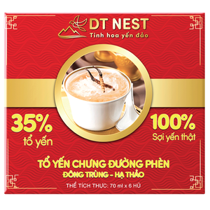 Boisson infusée au Cordyceps pour adultes et enfants, 6 pots par boîte, DTNest Pack, pot de 70 ml, nid d'oiseau mijoté avec une riche teneur en protéines, goût sucré - Product Image 2