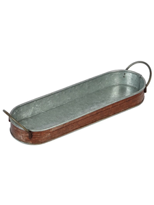 Jardinière en métal moderne en métal galvanisé gaufré marron et argenté pour le jardin et la maison au meilleur prix - Product Image 4