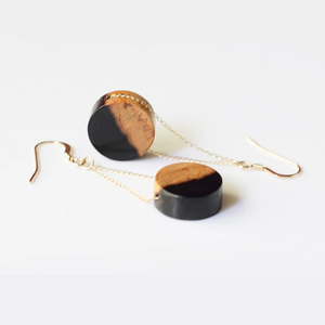 Nouveauté meilleure qualité boucles d'oreilles rondes en bois chaudes résine Simple mode en gros polynésien acrylique boucles d'oreilles femme bijoux - Product Image 1