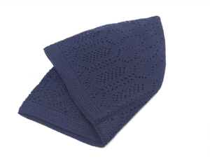 Hot Selling Soft Islamic Men's Blue Knitted Kufi <b>Navy</b> Stretchable Fitted Takke Topi for Muslim Worship Wholesale Supply - Product Image 3
