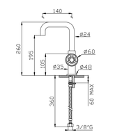 Robinet de lavabo élégant et moderne en laiton italien, monotrou, à monocommande, à poser sur comptoir, finition brossée, en acier inoxydable, blanc
