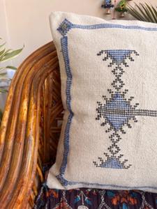 Cotton Sabra <b>Pillow</b> Cover Multi-Color Modern Square Cushion Woven Silk Cotton Fabric Stitching Technique for Home Hotel Hospital - Product Image 4