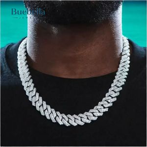 Hot Sale 925 <b>Silver</b> Rose Gold 18MM Moissanite Diamond Cuban Link <b>Chain</b> Fine Jewelry for <b>Men</b> Iced Out Cuban <b>Chains</b> - Product Image 1