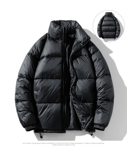Veste matelassée de haute qualité OEM pour homme, col roulé, 100% nylon, streetwear d'hiver, coupe-vent et chaude - Product Image 5
