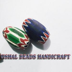 ลูกปัดแก้วลายขวางหลากสีสำหรับนักออกแบบเครื่องประดับและร้านขายลูกปัด - Product Image 4