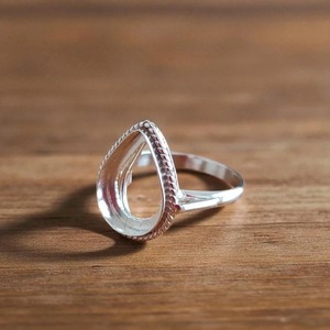 Bague en argent sterling 925, sertie de pierres en forme de poire, avec un sertissage ouvert pour la création de bagues, de 6x4 mm à 14x21 mm, fournitures de bijouterie DIY - Product Image 6