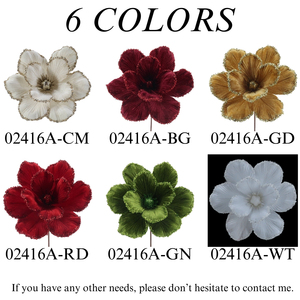 Bestseller Champagne velluto <span class=keywords><strong>Magnolia</strong></span> di natale artificiale fiori glitterati festa decorazione floreale albero di Natale alta materiali - Product Image 4