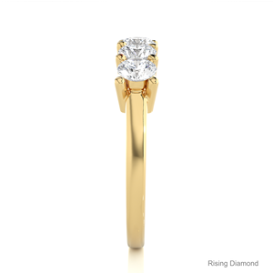 0,5 CTW corte redondo laboratorio cultivado oro amarillo boda banda media eternidad conjunto aniversario regalo anillos CVD diamante joyería - Product Image 4