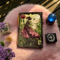 Journal en cuir de fée imprimé Grimoire fait à la main livre des ombres avec serrure journal intime de sorcellerie mystique