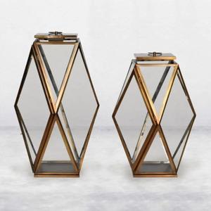 Wholesale Luxury Hexagonal Metal <b>Hurricane</b> <b>Lamp</b> Decorative Glass <b>Candle</b> Lantern <b>for</b> Events/ Home Tabletop <b>Candle</b> Holders <b>Lamp</b> - Product Image 6