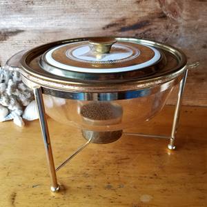 Casserole élégante en verre brun avec support pour buffets, traiteurs, réceptions de mariage et événements, provenance d'Inde - Product Image 1