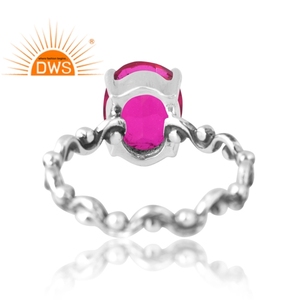 Best Design 925 Sterling Silver Natural Doublet Rubylite Tourmaline <b>Quartz</b> Gemstone <b>Ring</b> Custom Jewelry For Women Gift For Her - Product Image 2