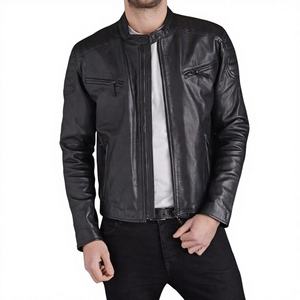 Veste de moto en cuir d'agneau épaisse artisanale pour homme Leathertex Premium, coupe-vent, imperméable, séchage rapide, automne - Product Image 1