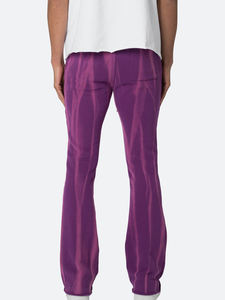 Pantalones de chándal lavados Sunfade de pierna ancha holgados hechos a medida 100% algodón 300 GSM ligeros Hip hop Flare Joggers para hombres - Product Image 6