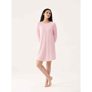 Chemise de nuit longue en bambou pour femme, style décontracté, avec poignets souples, idéale pour le printemps, ensembles de pyjama - Product Image 4