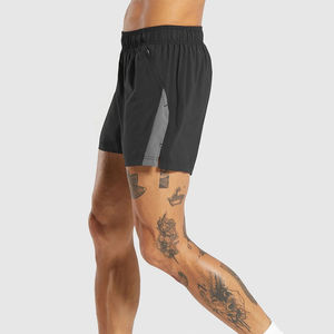 Short de sport vierge personnalisé en spandex Short de fitness en polyester pour hommes Short d'entraînement pour hommes avec service OEM - Product Image 2
