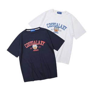 เสื้อยืดโชว์ไหล่โอเวอร์ไซส์สำหรับผู้ชายใส่ได้ทั้งชายและหญิงผ้าคอตตอน100% พิมพ์ลายฮิปฮอปปักลายขายส่งสต็อกสำหรับผู้ชายทรงสลิมฟิต - Product Image 1