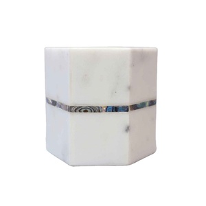 Marble <b>Pen</b> <b>Holder</b> <b>for</b> <b>Desk</b> Elegant Office <b>Desk</b> Organizer Set with Clock Customizable Marble Pencil <b>Holder</b> Stylish Desktop Decor - Product Image 6