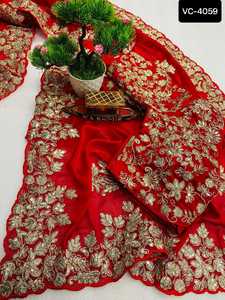 Insian Wedding Wear Fancy Embroidery Work Saree With Rangoli Silk Ready to Wear Fancy Pattern and Dori Pattern Blouse for Saree - Product Image 5