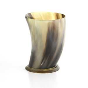 Luxury Polished <b>Viking</b> <b>Cup</b> Mug Food Safe Genuine Horn Drinking Horn with Nautical Style Angel Leather Holder - Product Image 4