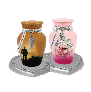 ขาตั้งรูปหัวใจคู่สำหรับใส่เถ้ากระดูกทำจากอะลูมิเนียมโกศขนาดเล็ก2ชิ้น - Product Image 3