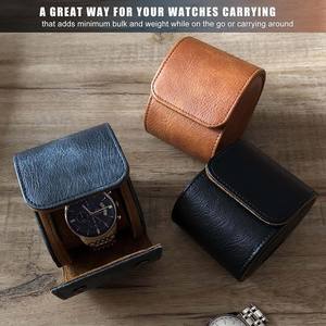 Étui de voyage pour montre en cuir portable personnalisé de haute qualité avec coussin en velours amovible, fente unique - Product Image 2