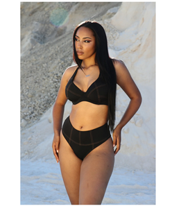 Hauts de bikini sexy dos nu pour femmes de luxe personnalisé de haute qualité marque privée 1 pièce ensembles de vêtements de plage extensibles doux - Product Image 1