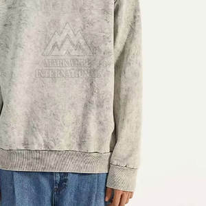 Servicio OEM diseño básico ácido lavado sudaderas para hombres al por mayor personalizado hombres logotipo personalizado ácido lavado sudadera - Product Image 4