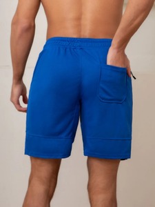 Short pour hommes Shorts de basket-ball et de course à séchage rapide pour hommes Vêtements de sport d'entraînement de gymnastique décontractés respirants avec motif solide - Product Image 2