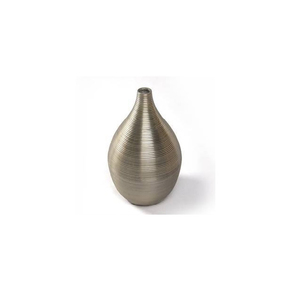 Florero de plata de diseño con acabado de latón Florero de metal moderno único para sala de estar y decoración de interiores - Product Image 3