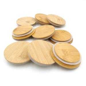 ถ้วยไม้ฝาแก้วหนา1.5ซม. 2ซม. ฝาไม้ไผ่พร้อมแหวนซิลิกอนฟรีตัวอย่างเป็นมิตรกับสิ่งแวดล้อมโถแก้วออกแบบได้ตามที่ต้องการ - Product Image 2