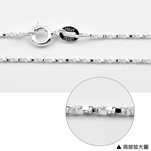 สร้อยคอโซ่ชุบเงิน925สี่เหลี่ยมหนา0.9มม. ไม่เหมือนใครเป็นของขวัญแต่งงาน - Product Image 3