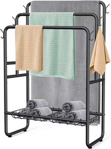 Hot Selling Silver Plated Steel <b>Towel</b> Holder Elegant Design for Home or Hotel Bathroom Wholesale Price Rack for Storage - Product Image 4