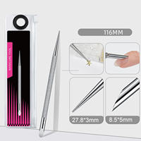 KANEKA ENTERPRISES Repousse-cuticules et nettoyeur d'ongles double extrémité en acier inoxydable, style russe, réutilisable, pour peaux mortes