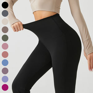 Ropa de mujer de talla grande Pantalones de yoga acampanados de gimnasio activo de cintura alta con bolsillos Ropa de mujer Leggings de gimnasio de Yoga de talla grande - Product Image 1