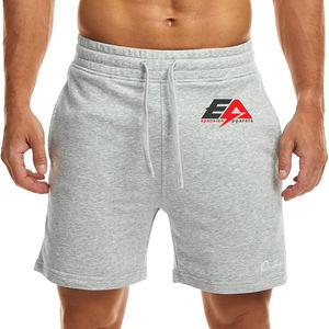 Pantalones cortos deportivos de algodón 100% de peso pesado al por mayor, pantalones cortos deportivos de felpa francesa transpirables para el sudor, pantalones cortos de entrenamiento para correr para hombre - Product Image 1