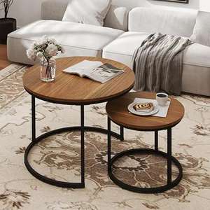Hot Selling Modern Design <b>Round</b> Solid Wooden Tea <b>Table</b> Set for Home <b>Coffee</b> <b>Tables</b> for Living Room Furniture <b>Metal</b> Material - Product Image 1