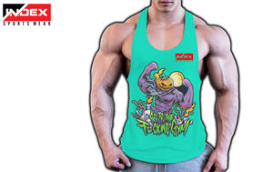 Logotipo personalizado Gimnasio Fitness Tank Top Hombres de alta calidad 100% Poliéster Custom Skull Print Tank Tops - Product Image 3