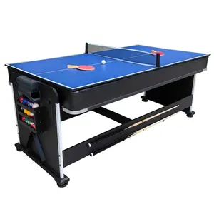 โต๊ะเกมส์อเนกประสงค์ 4 in 1 ขนาด 7 ฟุต แบบหมุนได้ สำหรับพูล สนุกเกอร์ บิลเลียด และปิงปอง จากโรงงาน - Product Image 2