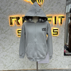 Sudadera con Capucha Desgastada con Cremallera Alta y Pedrería, Fabricante, Crea Tu Propia Idea, Chaqueta con Cremallera, Lavado Ácido, Sudadera de Forro Polar para Hombre, Estilo Urbano - Product Image 1