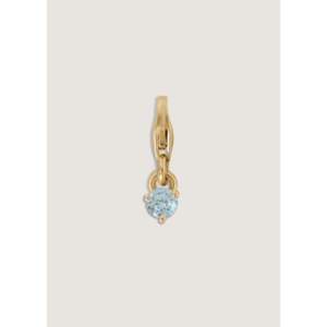 Colgante de Amuleto de Piedra de Nacimiento Aguamarina Ma-eum, Patrón Religioso de Gota de Agua en Oro Rosa con Jade, Ópalo, Cuarzo, Platino y Rodio - Product Image 1