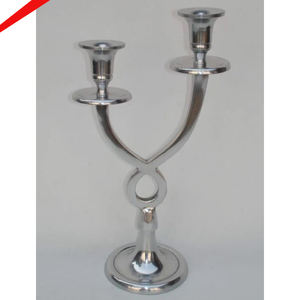 Bâton de bougie Menorah Hanukkah juif fini argent brillant à 5 branches - Product Image 3